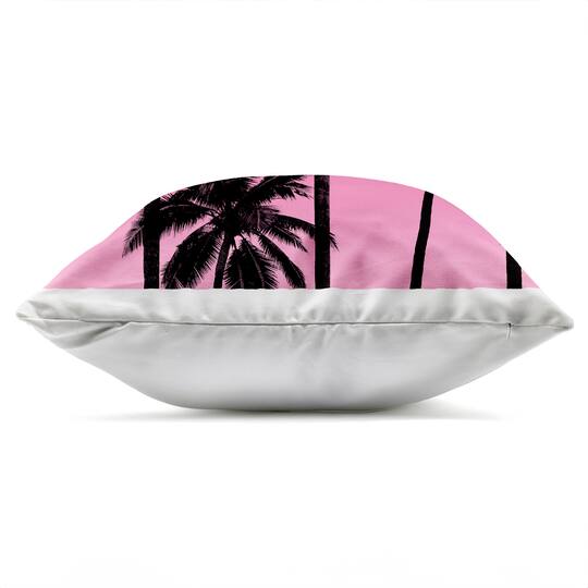 Stupell Industries 18" x 18" Pink Vivid Sunrise Palm Trees Outdoor Print Throw Pillow